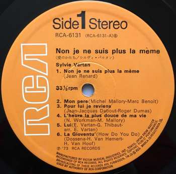 LP Sylvie Vartan: Non Je Ne Suis Plus La Meme