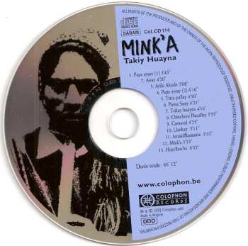 CD Takiy Huayna: Mink'a (Chants De La Terre Et De La Jeunesse)