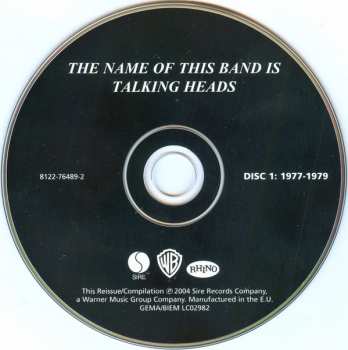 2CD Talking Heads: The Name Of This Band Is Talking Heads