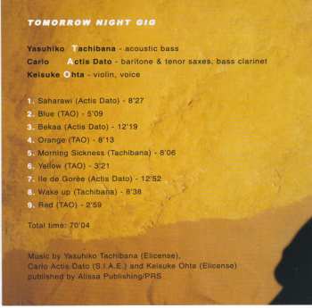 CD TAO: Tomorrow Night Gig