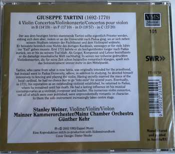 CD Giuseppe Tartini: Violin Concertos = Violin Konzerte = Concertos Pour Violon