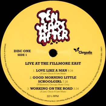 3LP Ten Years After: Live At The Fillmore East 