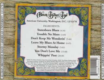 CD The Allman Brothers Band: American University Washington, D.C. 12/13/70