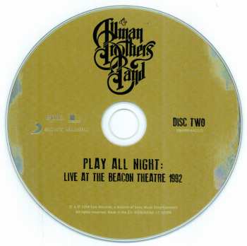 2CD The Allman Brothers Band: Play All Night: Live At The Beacon Theatre 1992 