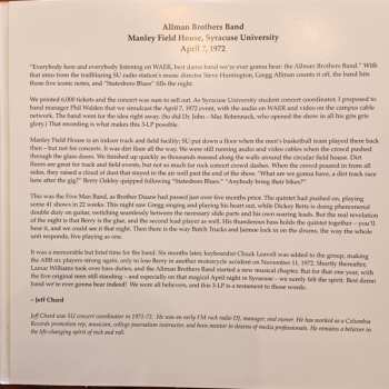 3LP The Allman Brothers Band: Manley Field House, Syracuse University April 7, 1972 CLR | LTD | NUM