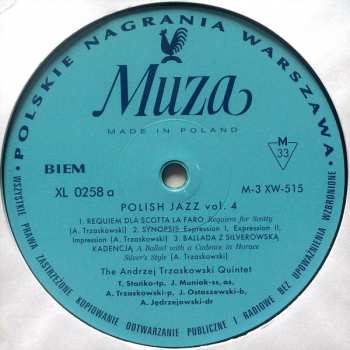 LP The Andrzej Trzaskowski Quintet: Polish Jazz Vol. 4