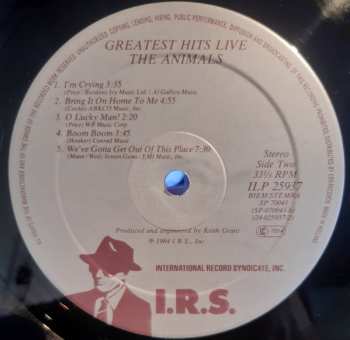 LP The Animals: Greatest Hits Live!