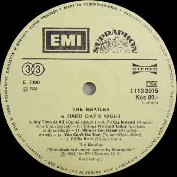 LP The Beatles: A Hard Day's Night