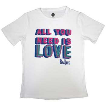 Merce The Beatles: The Beatles Ladies T-shirt: All You Need Is Love (small) S