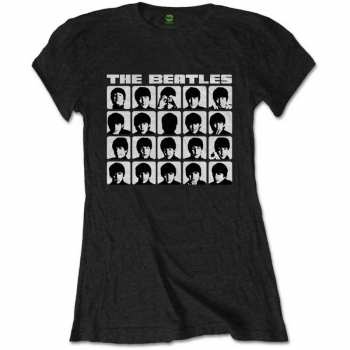 Merce The Beatles: Dámské Tričko Hard Days Night Faces Mono  M