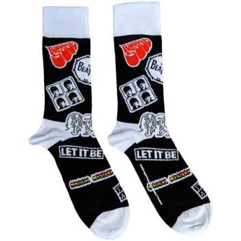 Merce The Beatles: The Beatles Unisex Ankle Socks: Icons (black) (uk Size 4 - 7) 36 - 42