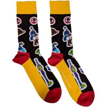 Merce The Beatles: The Beatles Unisex Ankle Socks: Portholes & Characters (black) (uk Size 4 - 7) 36 - 42