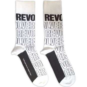 Merce The Beatles: The Beatles Unisex Ankle Socks: Revolver Text Outlines Repeat (uk Size 7 - 11) 42 - 47