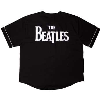 Merce The Beatles: The Beatles Unisex Casual Shirt: Apple Logo / Walking (black) (back & Sleeve Print) (small) S
