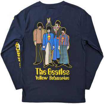 Merce The Beatles: The Beatles Unisex Long Sleeve T-shirt: Yellow Submarine Band (back & Sleeve Print) (small) S
