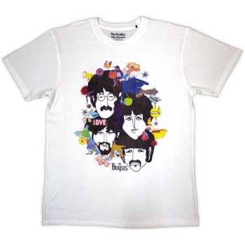 Merch The Beatles: Long Sleeve Maglietta Yellow Submarine Heads Collage