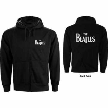 Merce The Beatles: The Beatles Unisex Zipped Hoodie: Drop T Logo (back Print) (x-small) XS