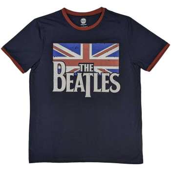 Merch The Beatles: Ringer Maglietta Drop T Logo The Beatles & Vintage Flag