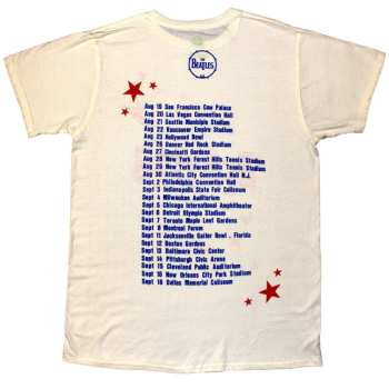 Merce The Beatles: The Beatles Unisex T-shirt: American Tour '64 (natural) (back Print) (small) S