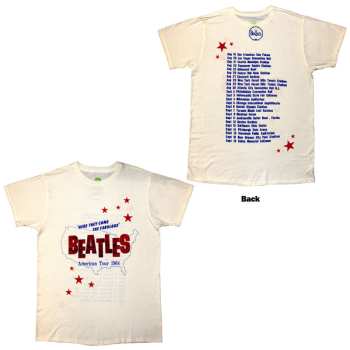 Merce The Beatles: The Beatles Unisex T-shirt: American Tour '64 (natural) (back Print) (small) S