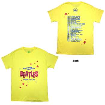 Merce The Beatles: The Beatles Unisex T-shirt: American Tour '64 (yellow) (back Print) (medium) M