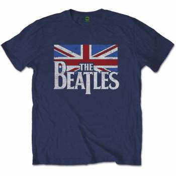 Merch The Beatles: Maglietta Drop T Logo The Beatles & Vintage Flag 