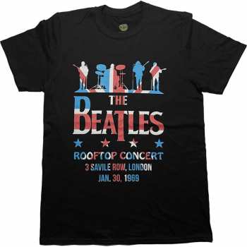 Merce The Beatles: Tričko Drop T Rooftop Flag S
