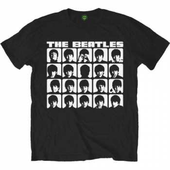 Merce The Beatles: Tričko Hard Days Night Faces Mono  S