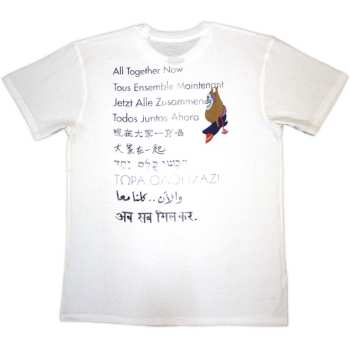 Merce The Beatles: The Beatles Unisex T-shirt: Yellow Submarine Heads Collage / Atn (white) (back Print) (small) S
