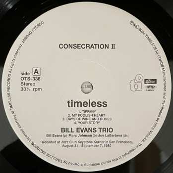 LP The Bill Evans Trio: Consecration II LTD
