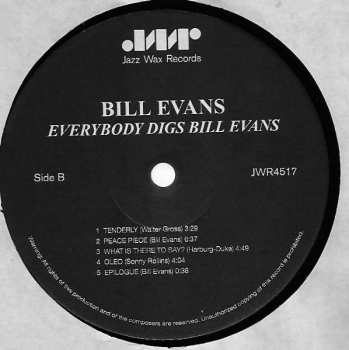 LP The Bill Evans Trio: Everybody Digs Bill Evans
