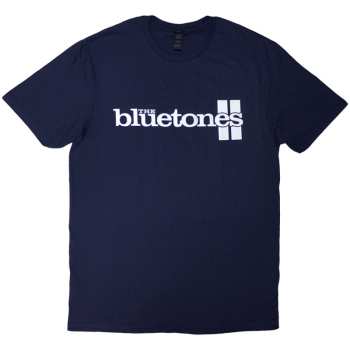 Merce The Bluetones: The Bluetones Unisex T-shirt: Stripe Logo (navy Blue) (small) S