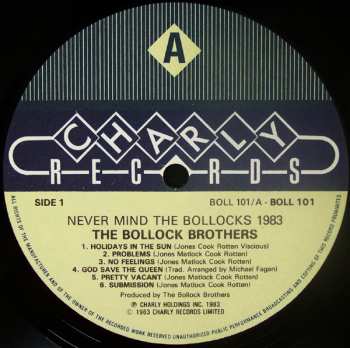 LP The Bollock Brothers: Never Mind The Bollocks 1983 CLR