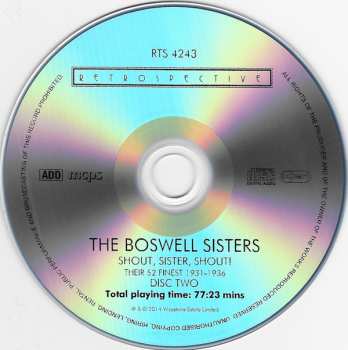 2CD The Boswell Sisters: Shout, Sister, Shout! Their 52 Finest 1931-1936