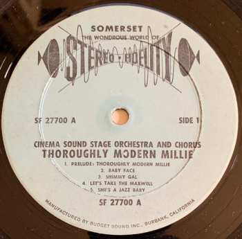 LP The Cinema Sound Stage Orchestra: Hits From "Thoroughly Modern Millie"