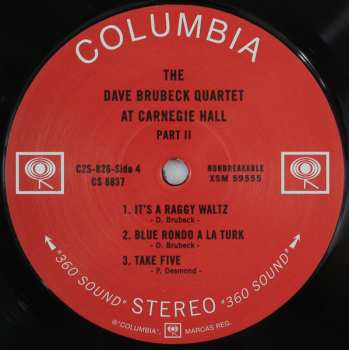 2LP The Dave Brubeck Quartet: At Carnegie Hall LTD
