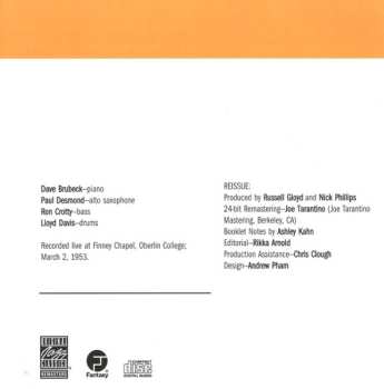 CD The Dave Brubeck Quartet: Jazz At Oberlin