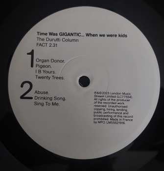2LP The Durutti Column: Time Was Gigantic... When We Were Kids