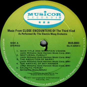 LP The Electric Moog Orchestra: Music From Close Encounters Of The Third Kind