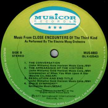LP The Electric Moog Orchestra: Music From Close Encounters Of The Third Kind