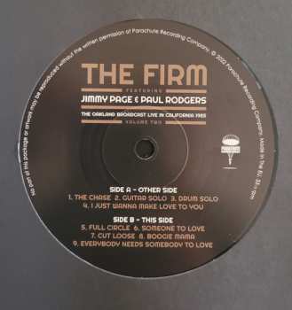 LP The Firm: The Oakland Broadcast Live In California 1985. Volume Two