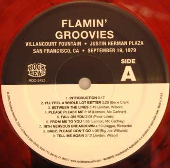 LP The Flamin' Groovies: Vaillancourt Fountain - Justin Herman Plaza - San Francisco, CA - September 19, 1979 LTD | CLR