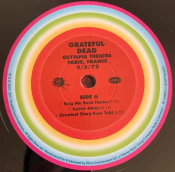 6LP/Set di cofanetti The Grateful Dead: Olympia Theatre, Paris, France (5/3/72) LTD