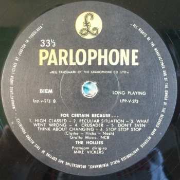 LP The Hollies: For Certain Because...