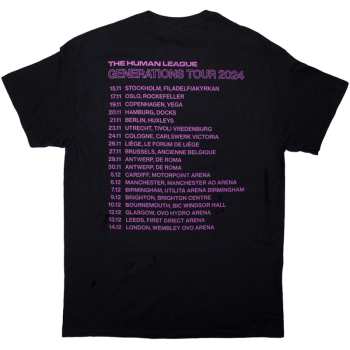 Merce The Human League: The Human League Unisex T-shirt: Generations Tour '24 Photo (black) (back Print) (small) S