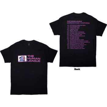 Merce The Human League: The Human League Unisex T-shirt: Generations Tour '24 Photo (black) (back Print) (small) S