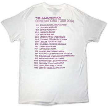 Merce The Human League: The Human League Unisex T-shirt: Generations Tour '24 Photo (white) (back Print) (small) S