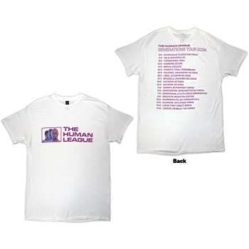 Merce The Human League: The Human League Unisex T-shirt: Generations Tour '24 Photo (white) (back Print) (small) S