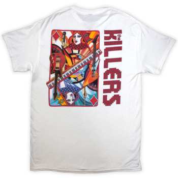 Merce The Killers: The Killers Unisex T-shirt: Tour '24 Diamond Playing Card (white) (back Print & Ex-tour) (small) S