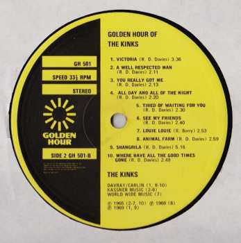 LP The Kinks: Golden Hour Of The Kinks